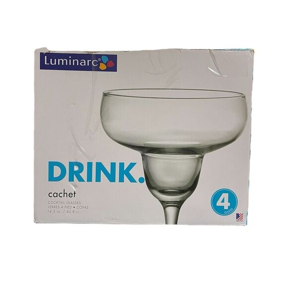 Bar Cocktail Margarita Glasses Set of 4 - Picture 1 of 6